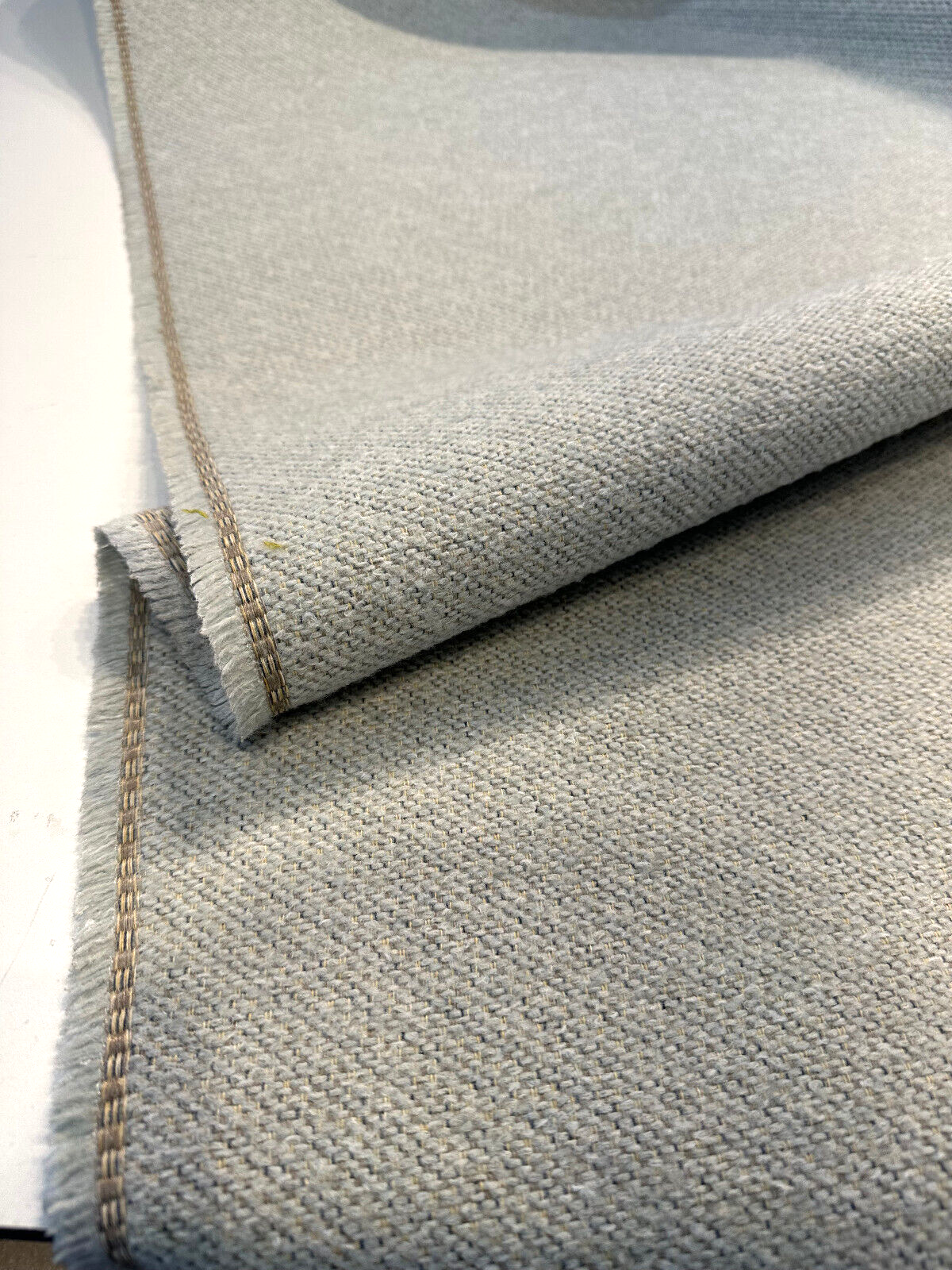 Sunbrella Chenille Fabric - Light Blue Tweed, 54" Width (1 Yard)