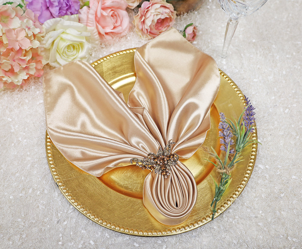 Satin Dinner Napkin Sample 20x20 Champagne