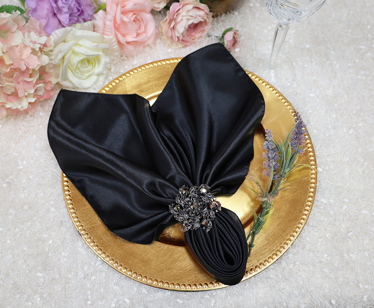Satin Dinner Napkin Sample 20x20 Black