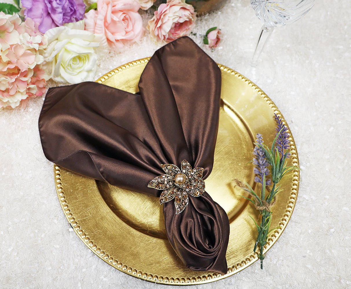 Satin Dinner Napkin Sample 20x20 Chocolate