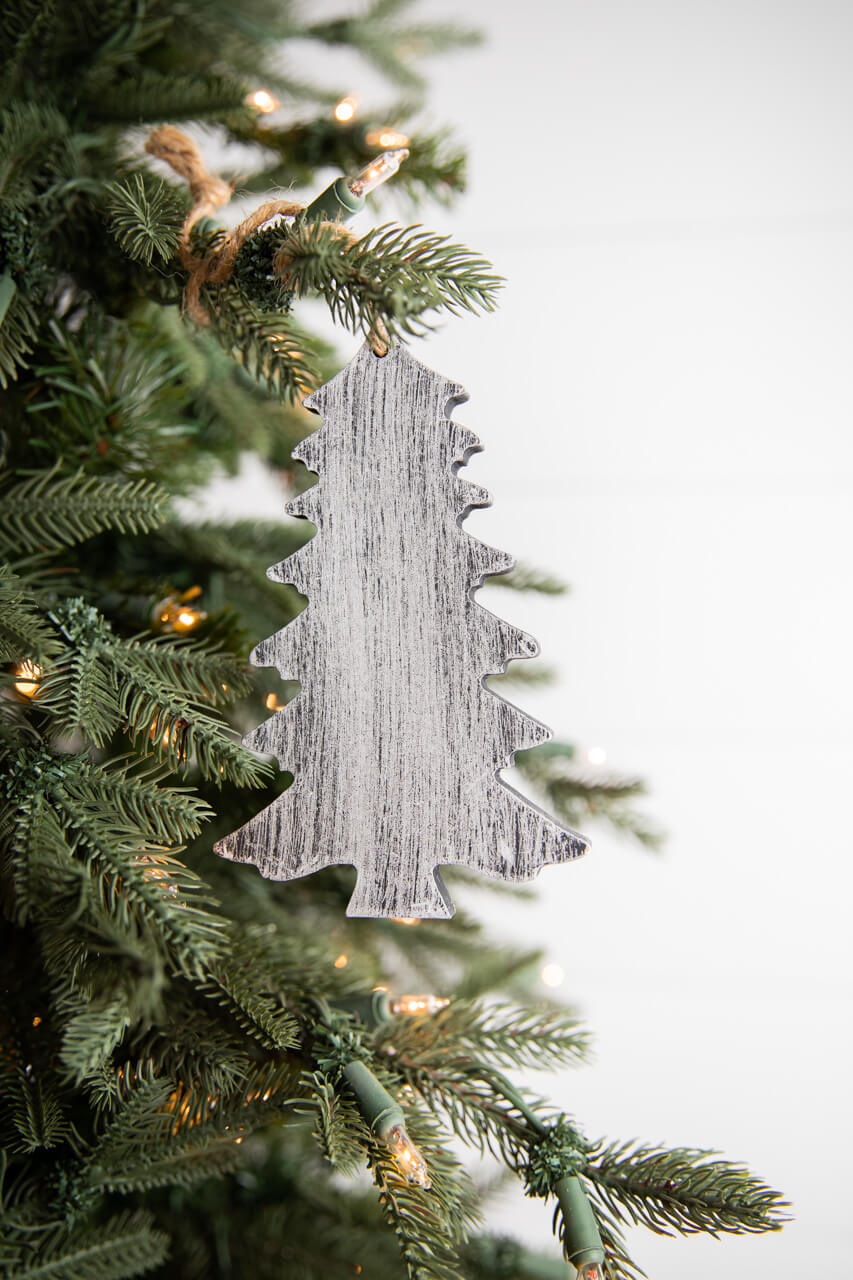 6” Wood Tree Christmas Ornament