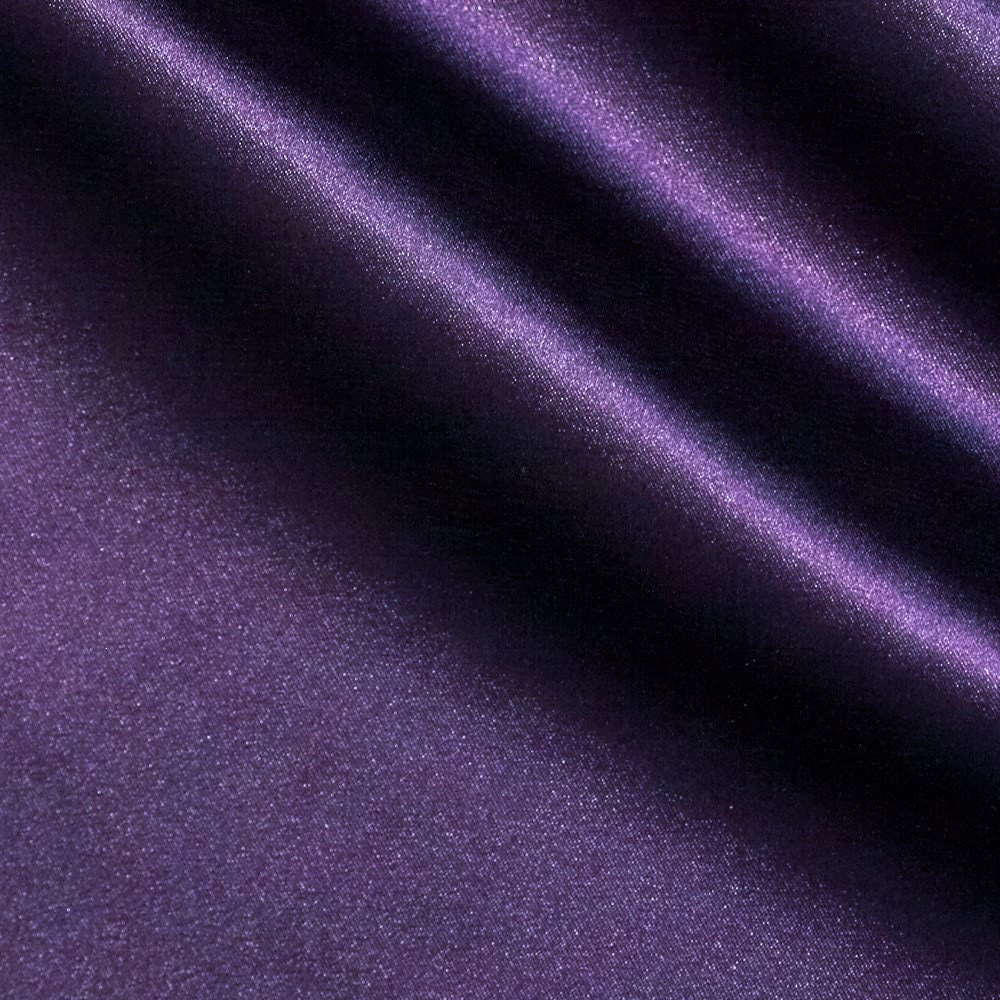 Dark Shiny Satin Stretch Polyester Spandex Fabric - Solid, Medium-Heavy Weight, 58-60" Width