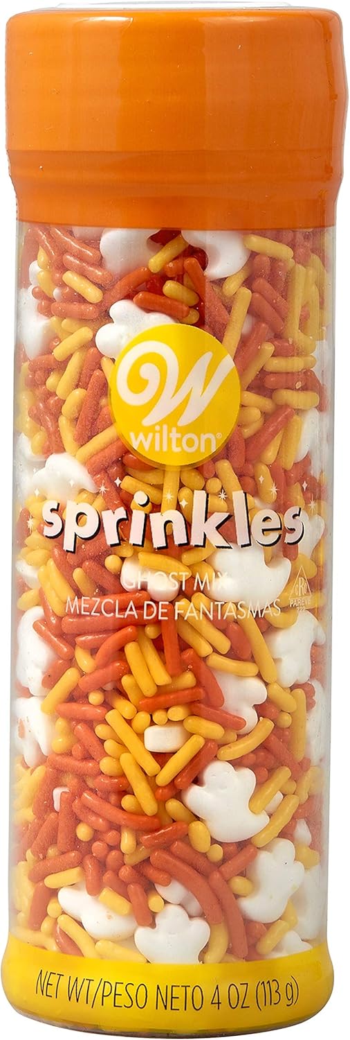 Wilton Sprinkles Mix, Ghosts & Jimmies Halloween 4 oz.