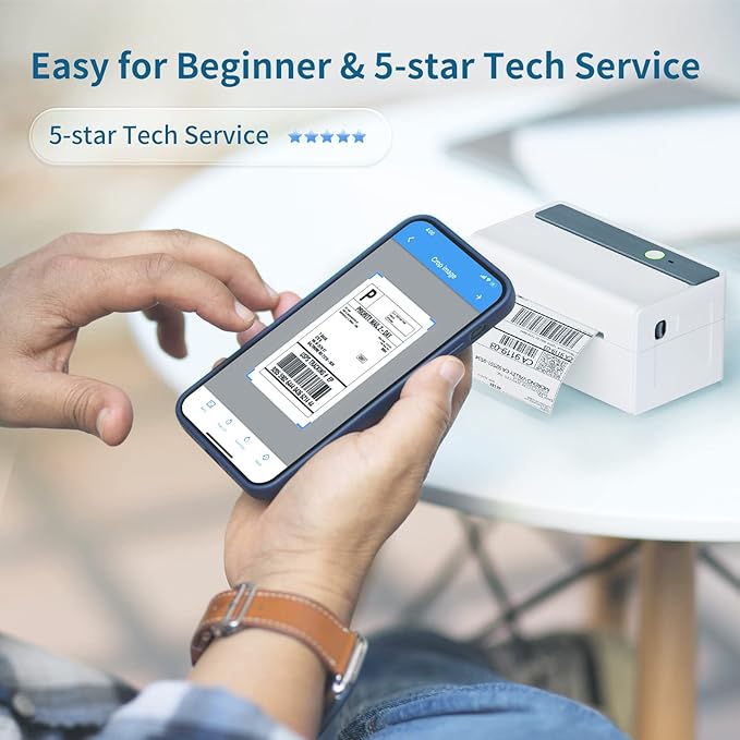 JADENS Bluetooth Thermal Label Printer -Wireless Shipping Label Printer for Small Business & Package, USPS, Etsy, Amazon, Compatible with iPhone, Windows, Android