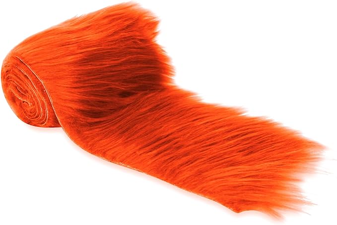 Faux Fur Fabric Orange Pre-Cut Strips
