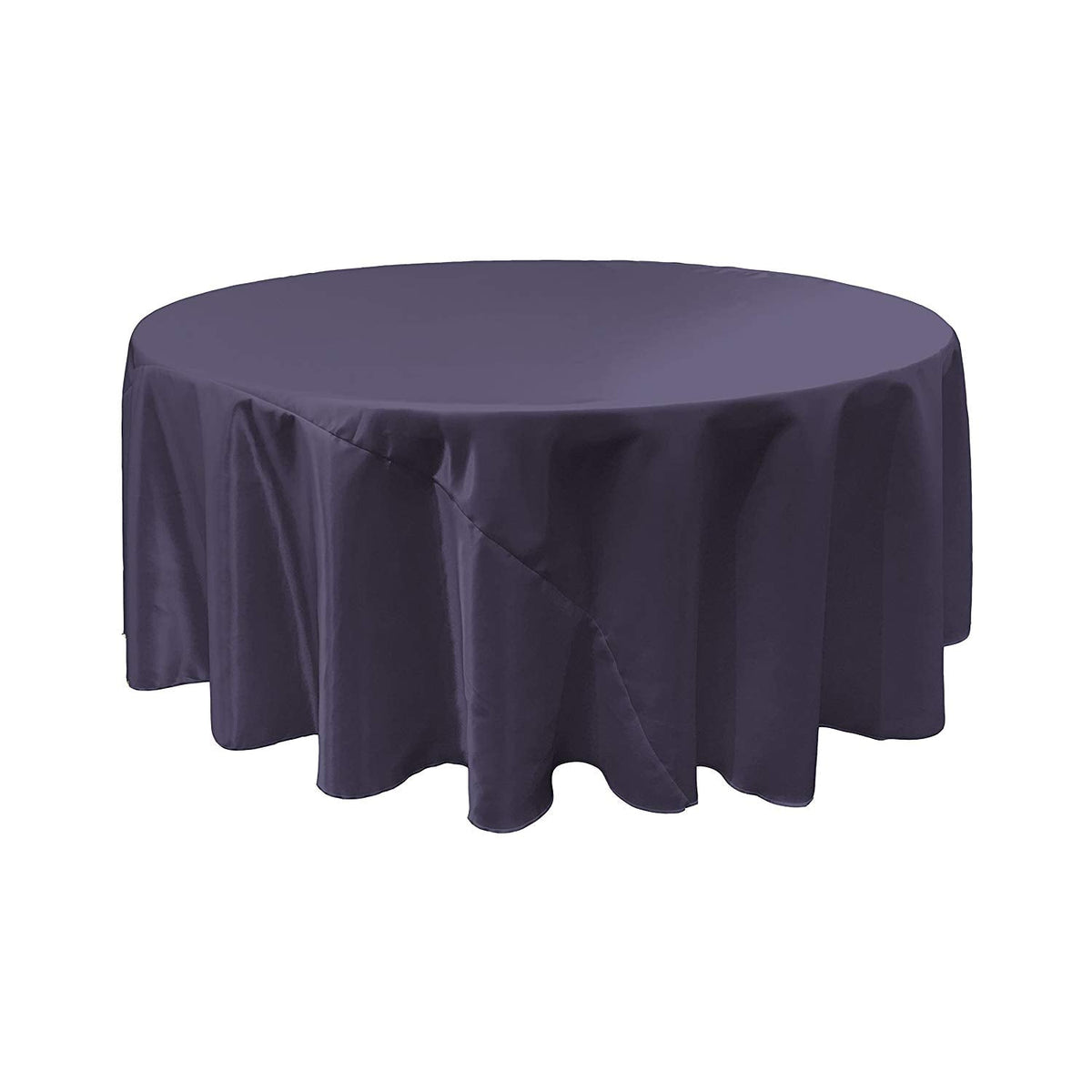 Navy Blue Bridal Satin Round Tablecloth 120″