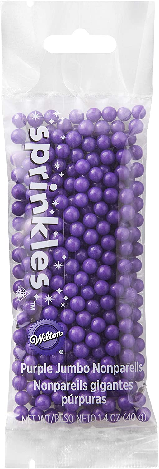 Wilton Purple Jumbo Nonpareils Sprinkles Pouch – 1.4 oz.