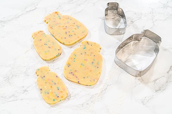 Stainless Steel Mason Jar Cookie Cutters, Jar Shape Cutter Set of 4 (3.5 Inch & 4.5 Inch)