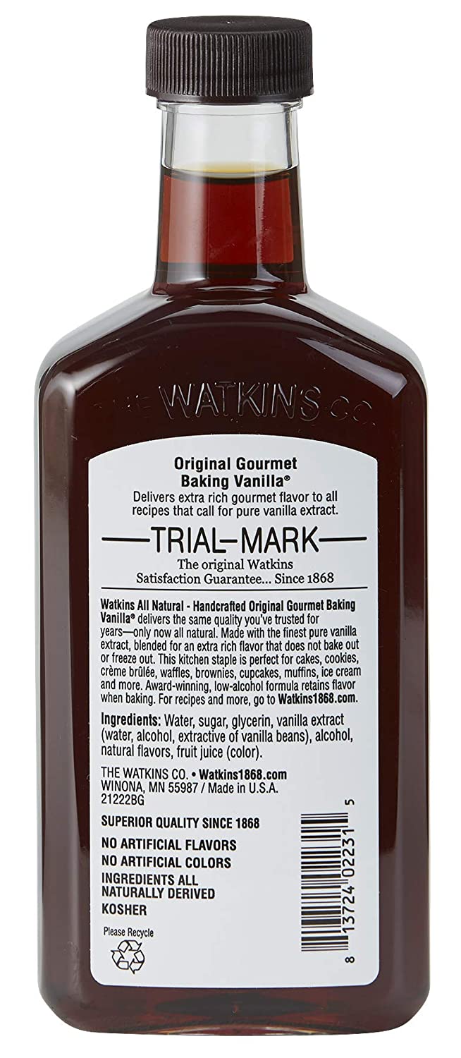 Watkins All Natural Original Gourmet Baking Vanilla, with Pure Vanilla Extract, 8 Fl Oz