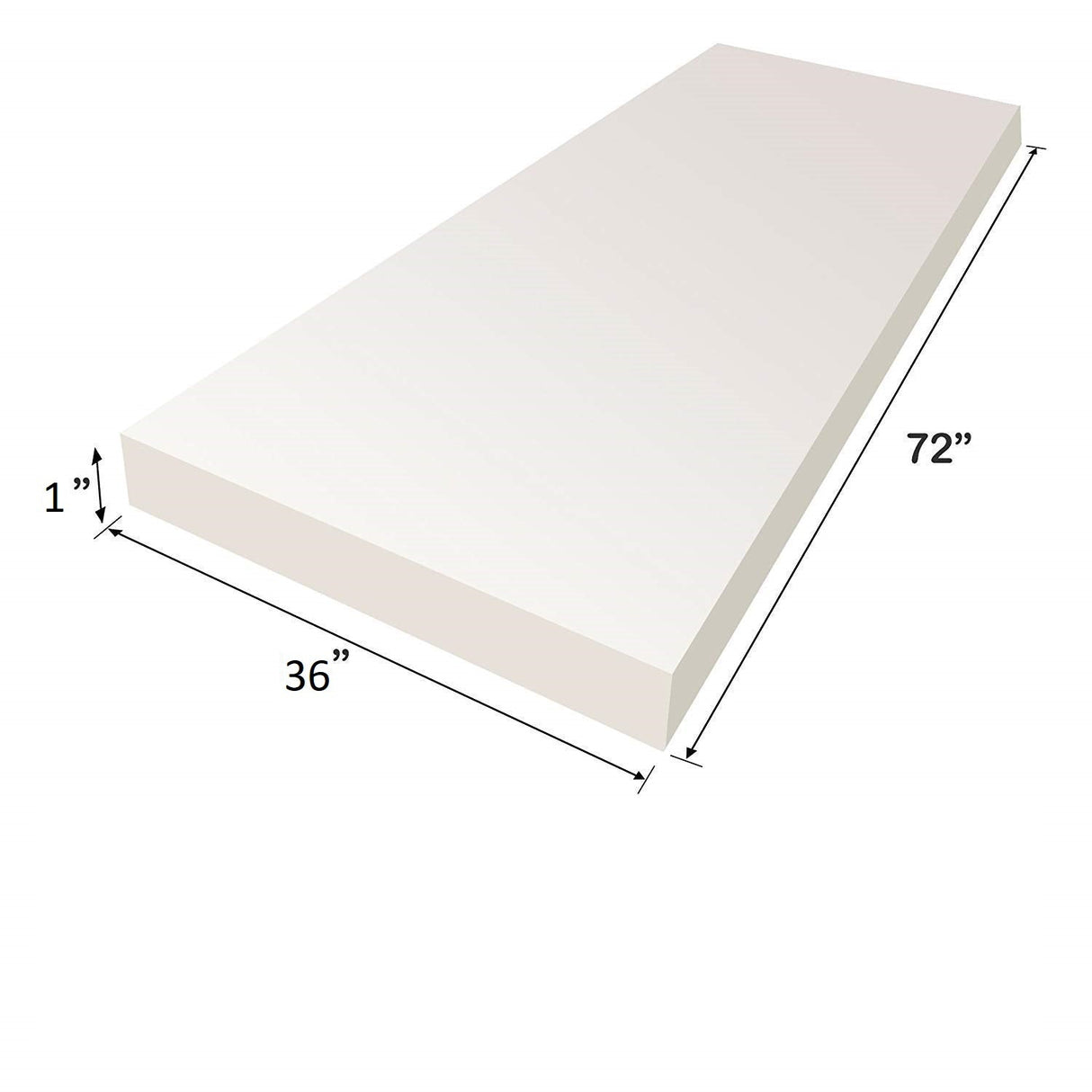 Regular Density Mattress Cushion Foam ( 1″ H x 36″ W x 72″ L )