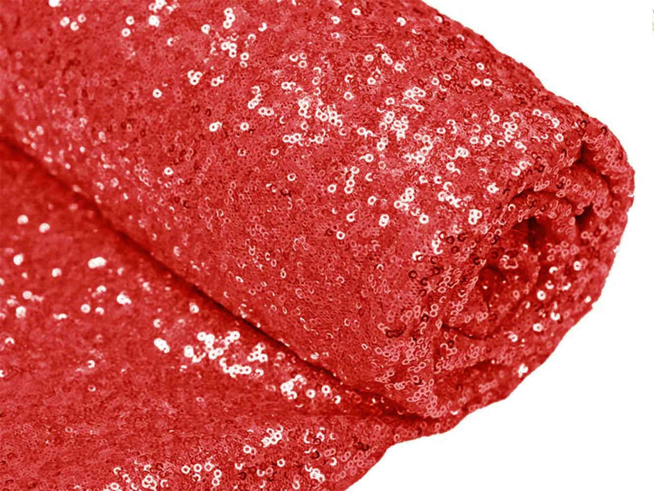 1 Yard Red Spangle/Glitz Sequin Fabric 55 Inch Width