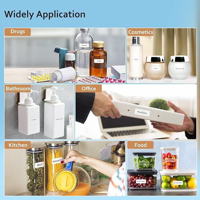 JADENS Label Maker Machine with Tape, D110 Portable Bluetooth Label Printer for Storage, Barcode, Mailing, Office, Home, Organizing, Sticker Maker Mini Label Maker