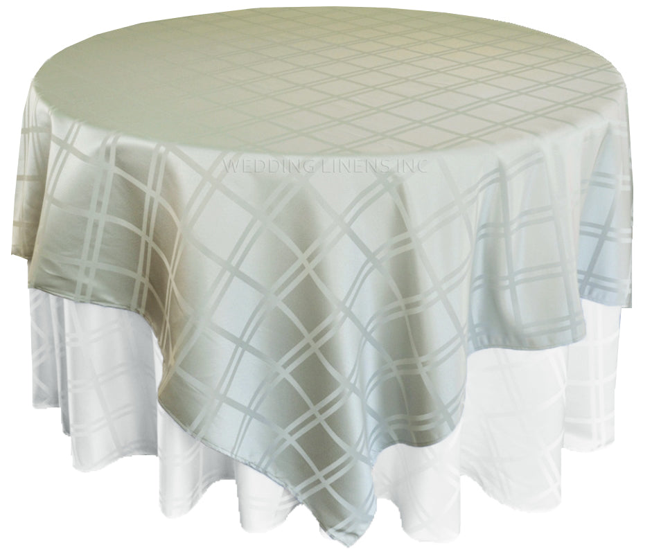 Square Plaid Jacquard Polyester Table Overlay 240GSM