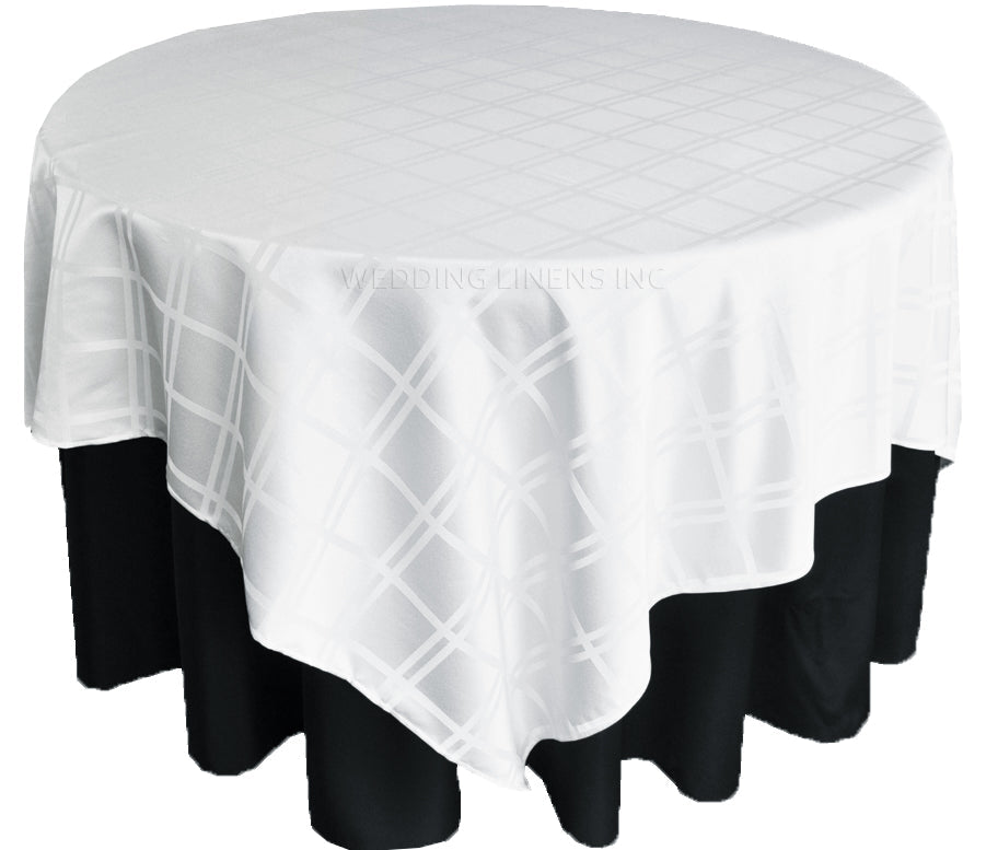 Square Plaid Jacquard Polyester Table Overlay 240GSM