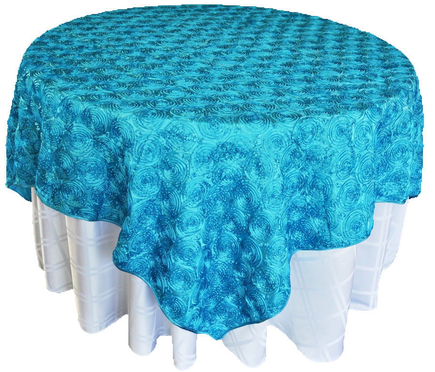 Seamless Rectangular Satin Rosette Tablecloth