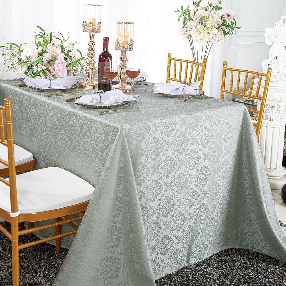 Rectangular Polyester Tablecloth 72x120 Silver