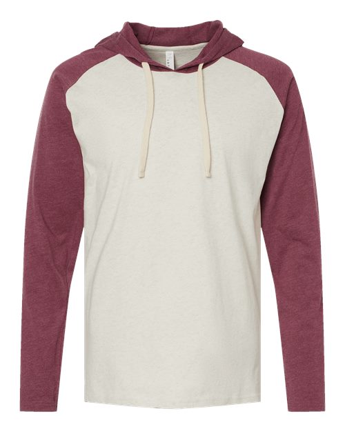 LAT Men's Fine Jersey Hooded Long Sleeve Raglan T-Shirt