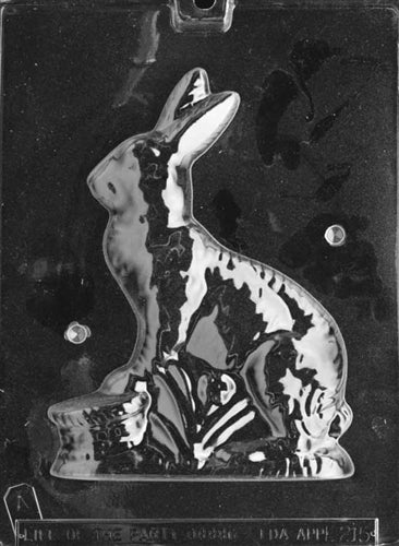 3D Sitting Bunny with Basket Chocolate Mold