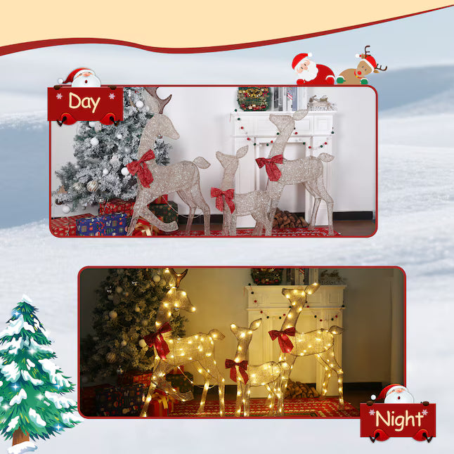 Starfree 54-in Freestanding Reindeer Yard Decoration with White LED Lights