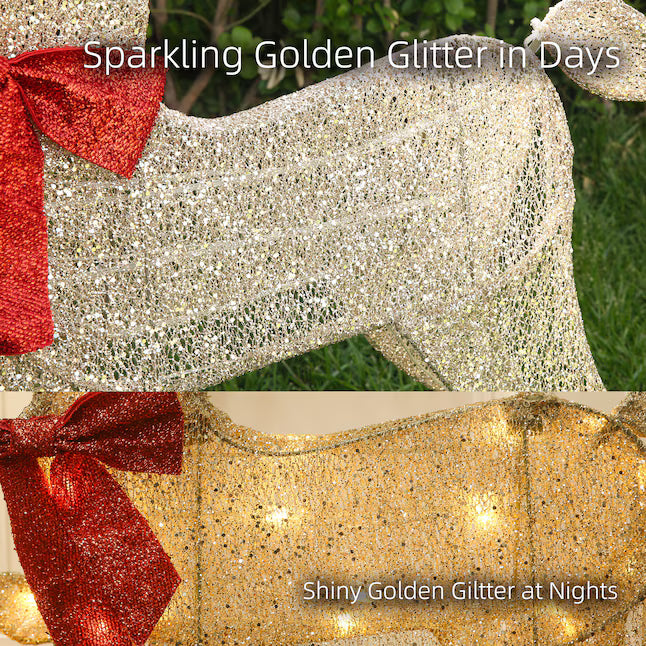 Starfree 54-in Freestanding Reindeer Yard Decoration with White LED Lights