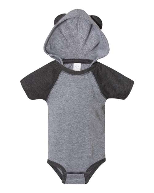 Rabbit Skins Infant Fine Jersey Raglan Bodysuit with Hood & Ears