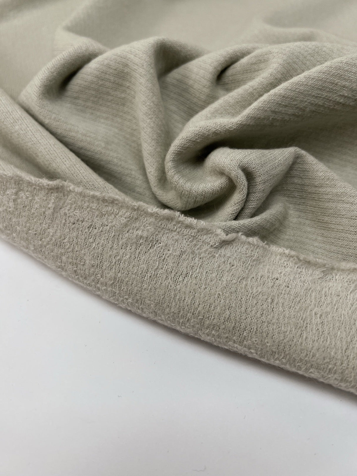 Cotton Wool Knitted Fabric Gray Green