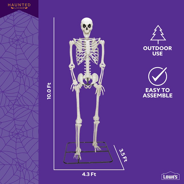 Haunted Living 10ft Poseable Skeleton Decoration Best For Halloween Decoration