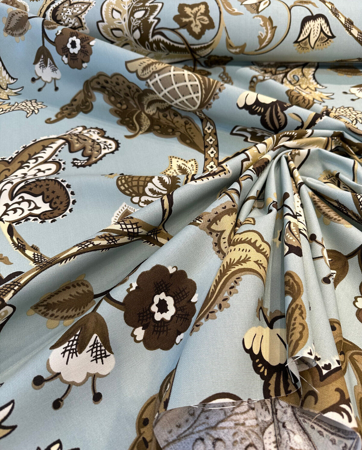 Wilmington 5Th Avenue Designs Light Blue Print Drapery Upholstery Fabric - Light Blue, Prints, 54" Width (1 Yard)