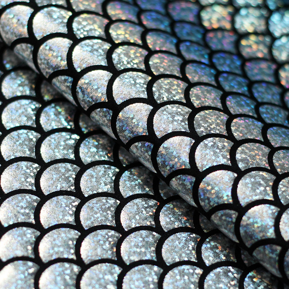 Mermaid Hologram Nylon Spandex Fabric - Assorted Colors Hologram Mermaid Fish-Scale, 58/60" Width (1 Yard)