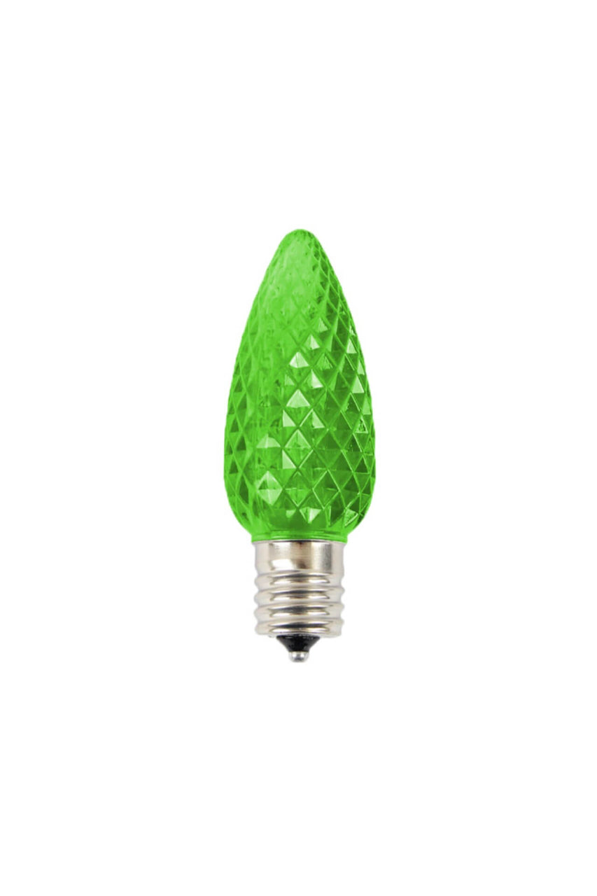 C9 Wonderful LED SMD Bulb (25 bulbs/bag) - Faceted, Green