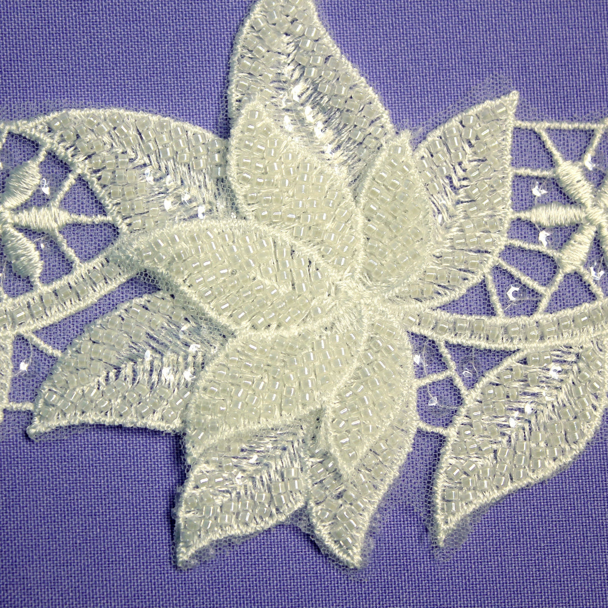 Beaded 3D Floral Lace Trimming 4" Wide