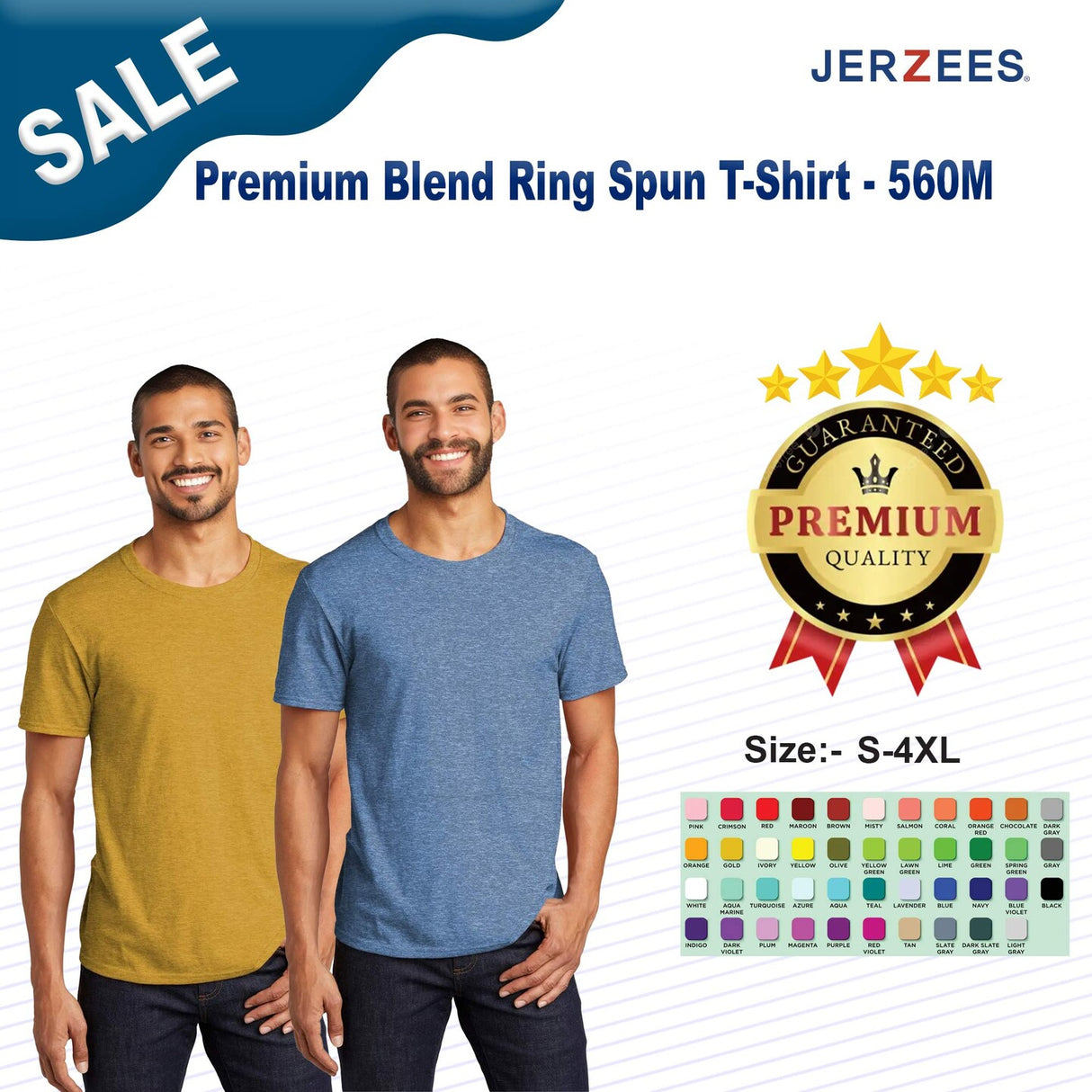 JERZEES® Premium Blend Ring Spun Crewneck Short Sleeve T-Shirt