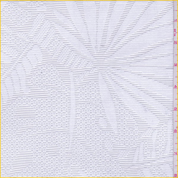 1 Yard White Botanical Burnout Activewear Fabric Polyester Lycra Lightweight 51 Inches Wide