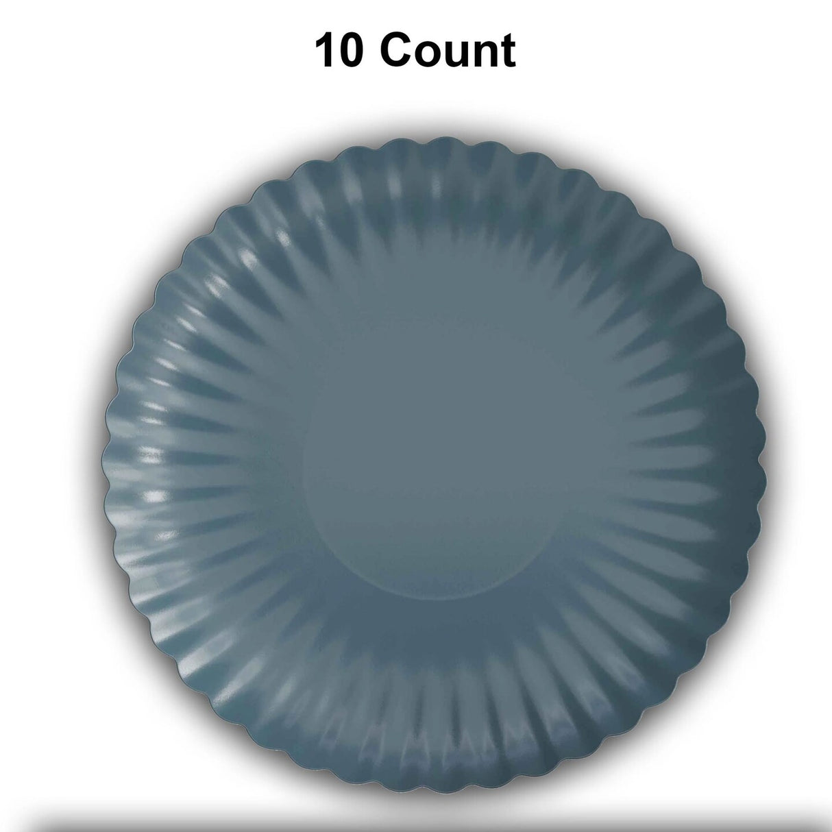 10 Count Scalloped Slate Blue Paper Plates for Elegant Events and Parties 10.5 Inch