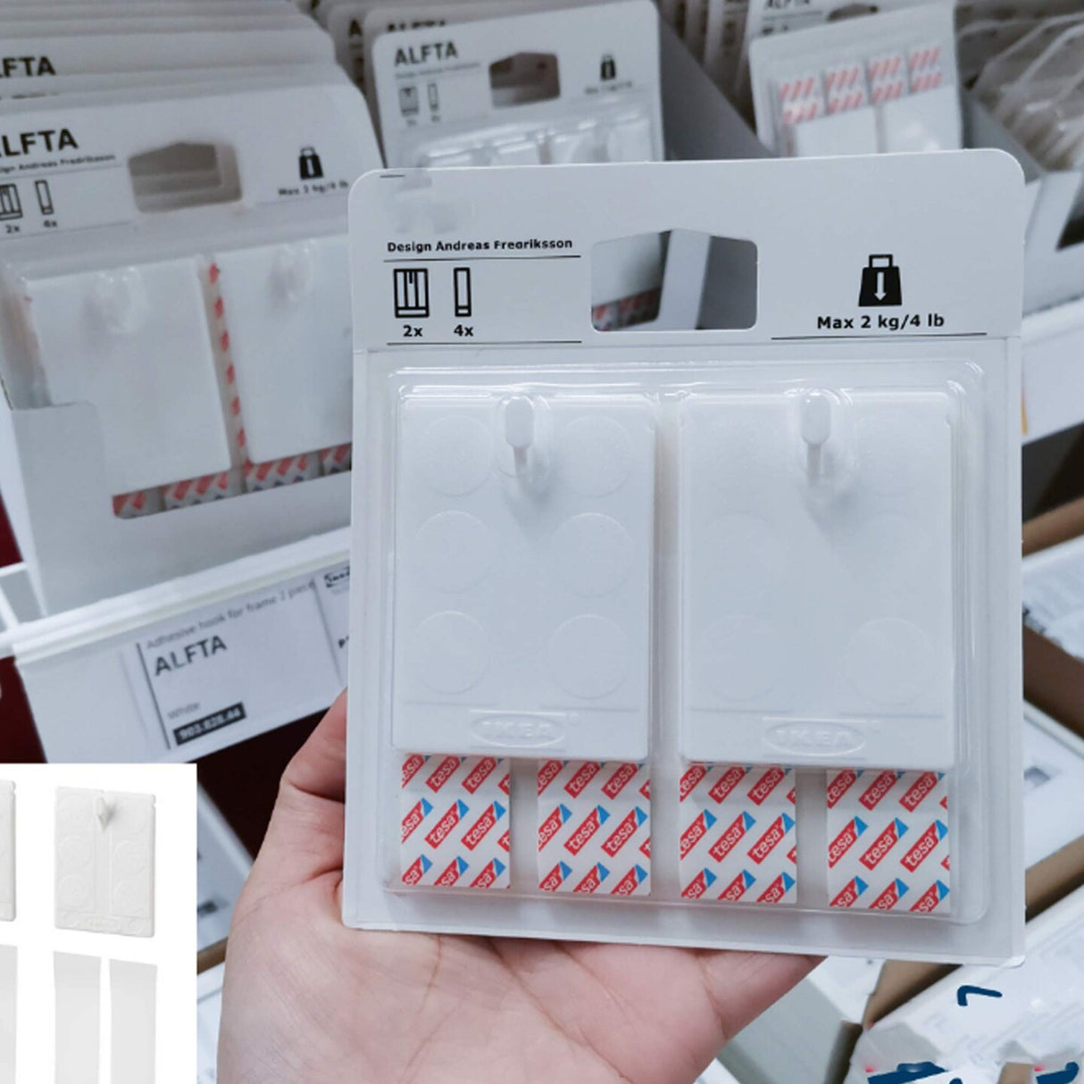 White Adhesive Hook for Frames – No Drilling Needed for Easy Picture Hanging