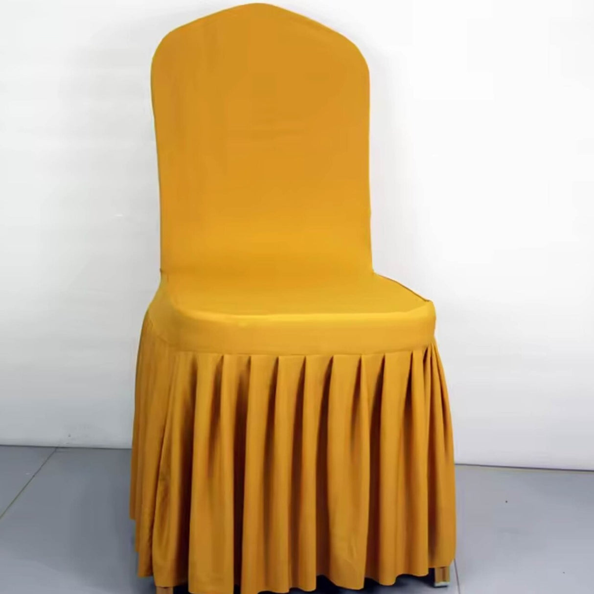 Spandex Banquet Skirt Chair Cover Gold Stretch Elegant Wedding Event Decor