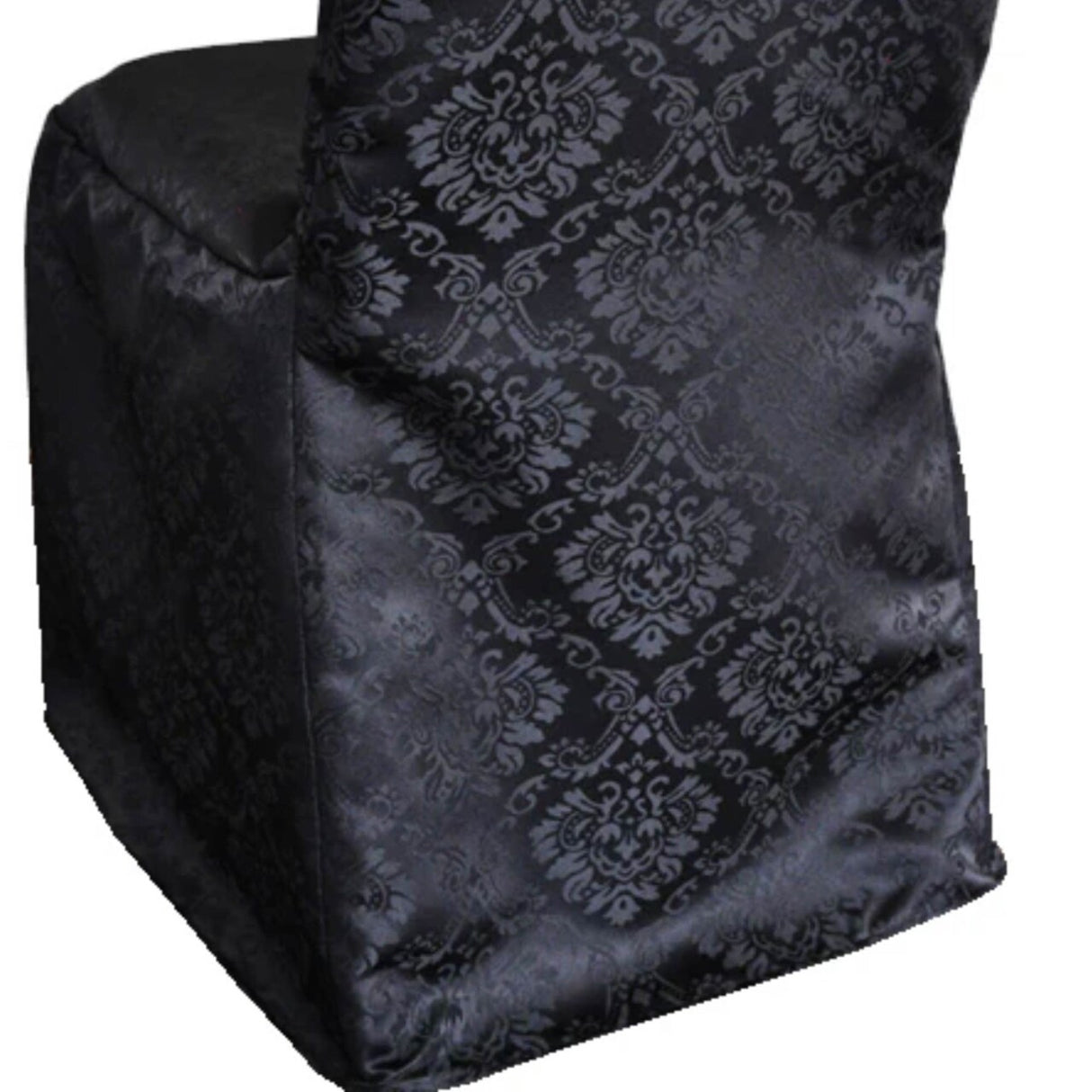 1 Piece Heritage Damask Jacquard Polyester Chair Cover Black
