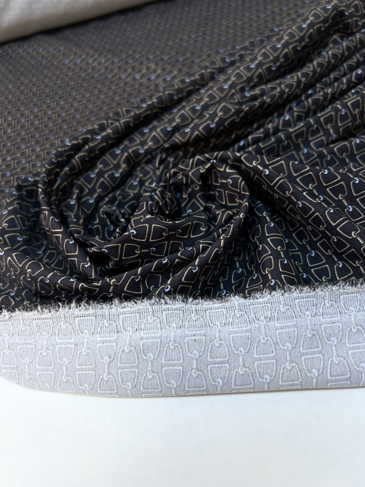 Polyamide Elastane Knit Geometric Brown Beige