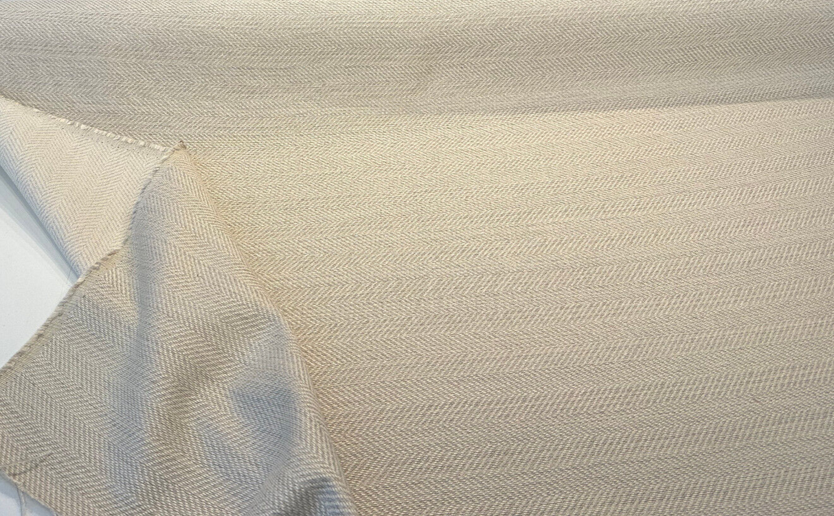 Posh Dove Herringbone Sunbrella Chenille Fabric - Beige Herringbone, 56" Width (1 Yard)