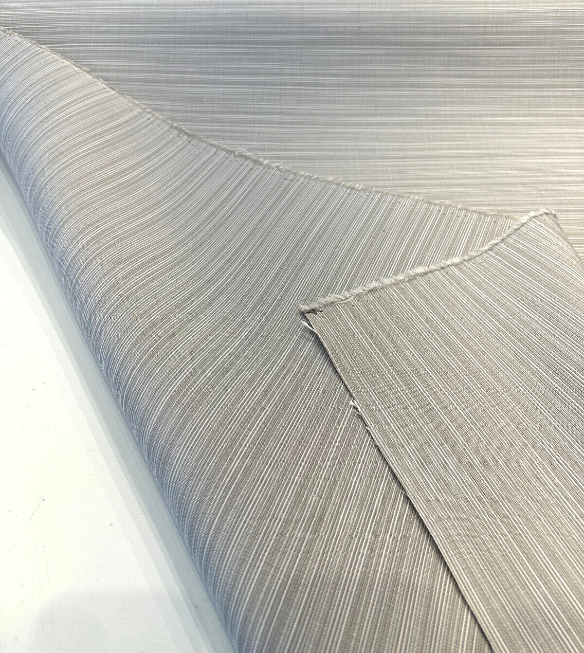 Sunbrella Dupione Silver Acrylic Fabric - Silver, Railroaded, Solid & Variegated, 54" Width (1 Yard)