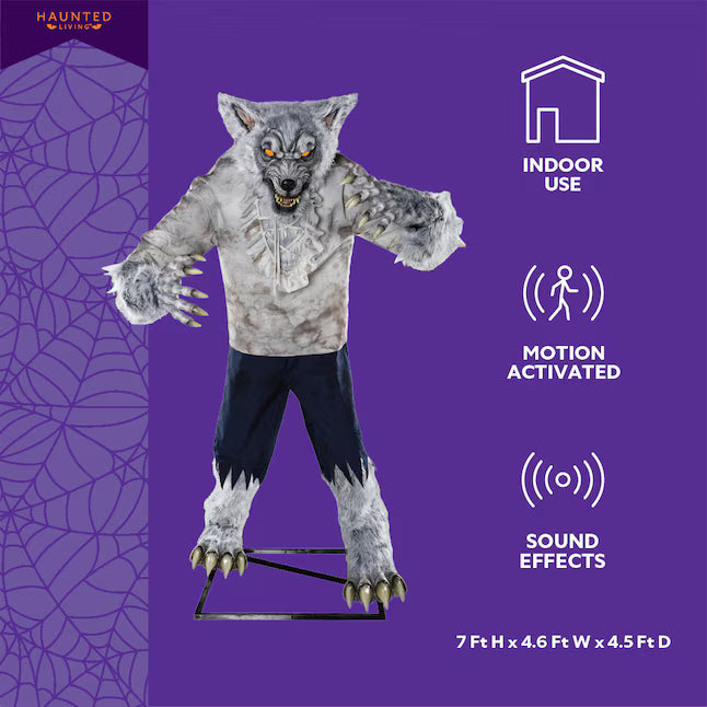 Haunted Living 7-ft Bloodhowler Werewolf Motion Activated Lighted Animatronic Halloween Decoration