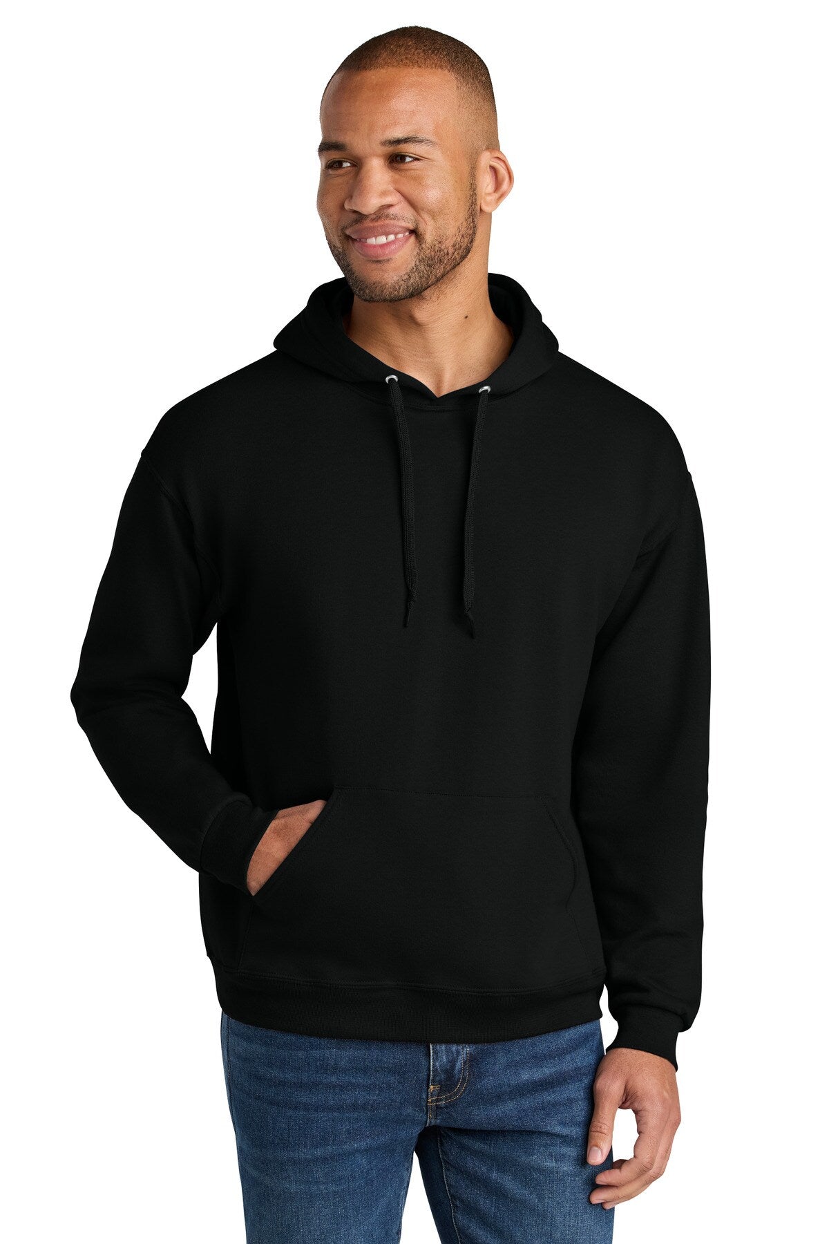 Jerzees® Ultimate Unisex CVC Ring Spun Long Sleeve Hooded Sweatshirt