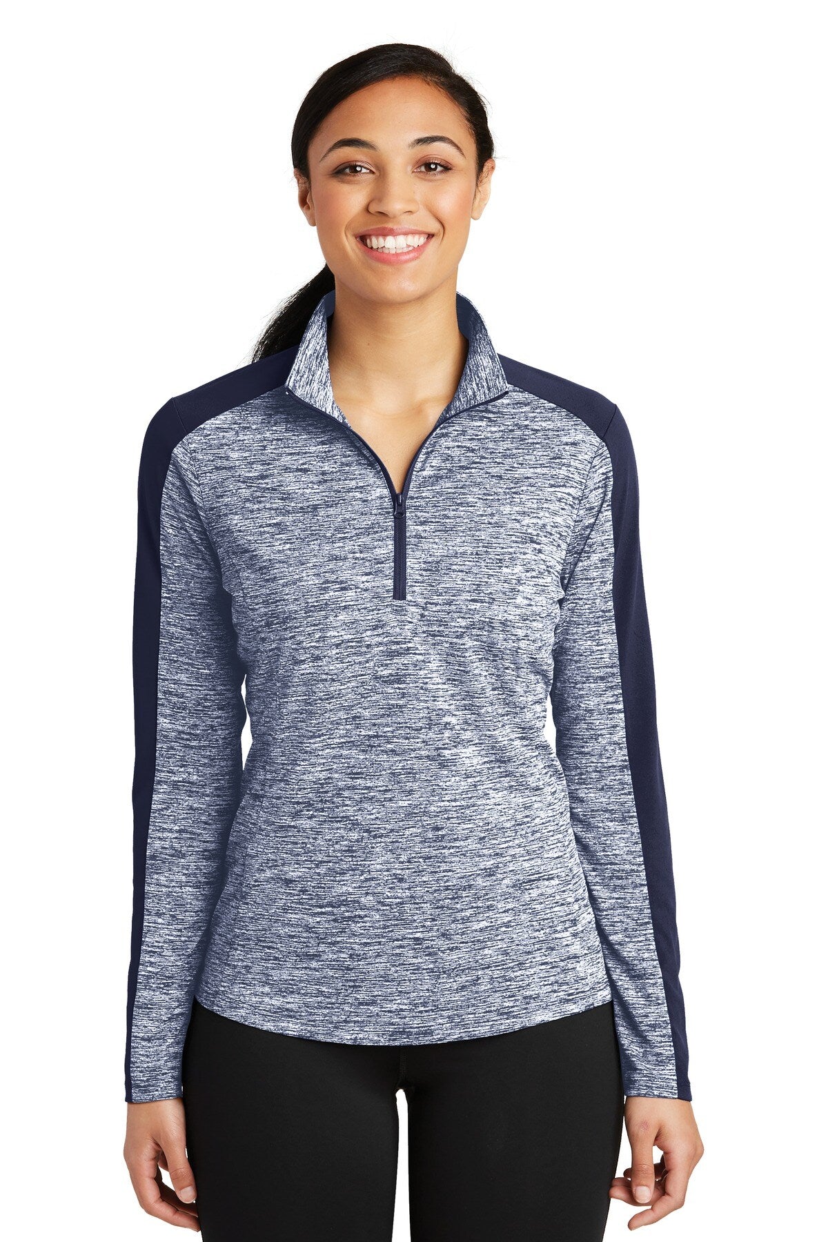 Sport-Tek® Women's PosiCharge Electric Heather Colorblock 1/4-Zip Pullover Lightweight Performance Top