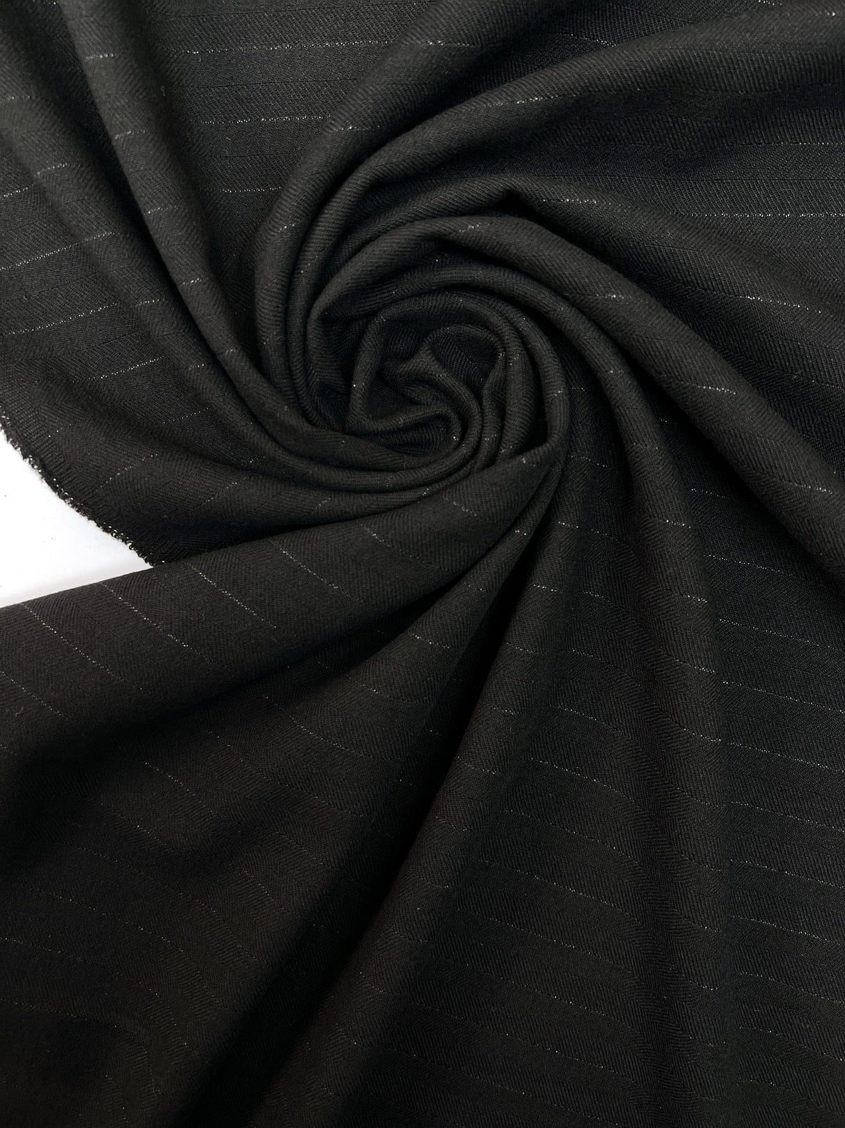 Black Cotton Lurex Twill Fabric