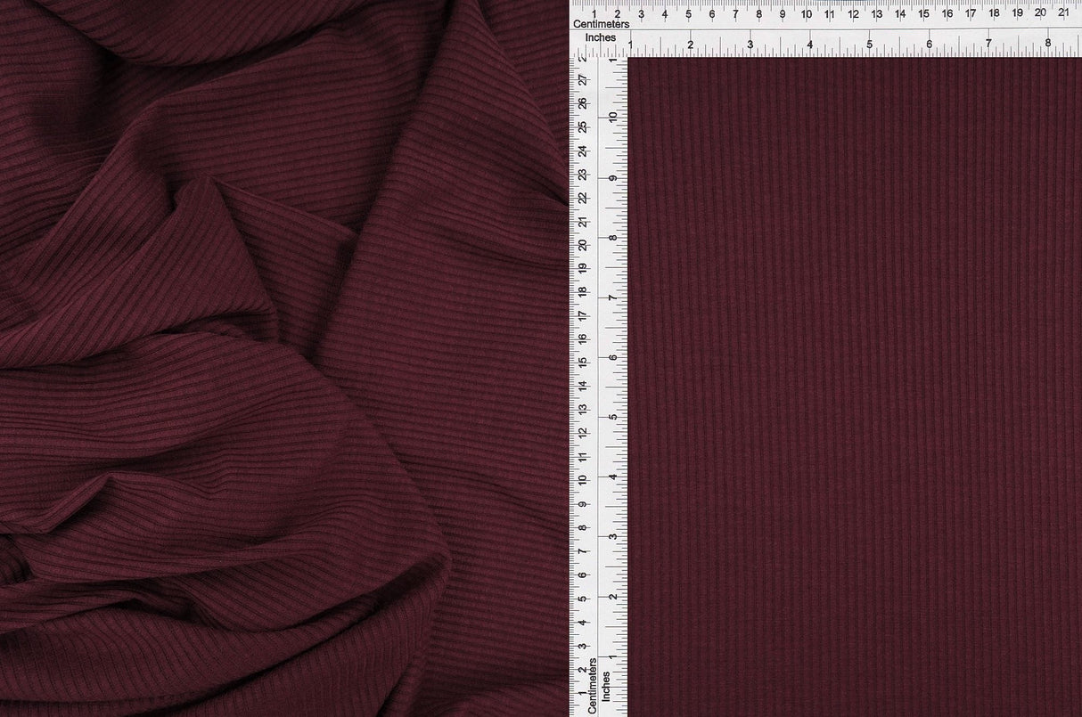 Rib Solid Stretch Knit Fabric