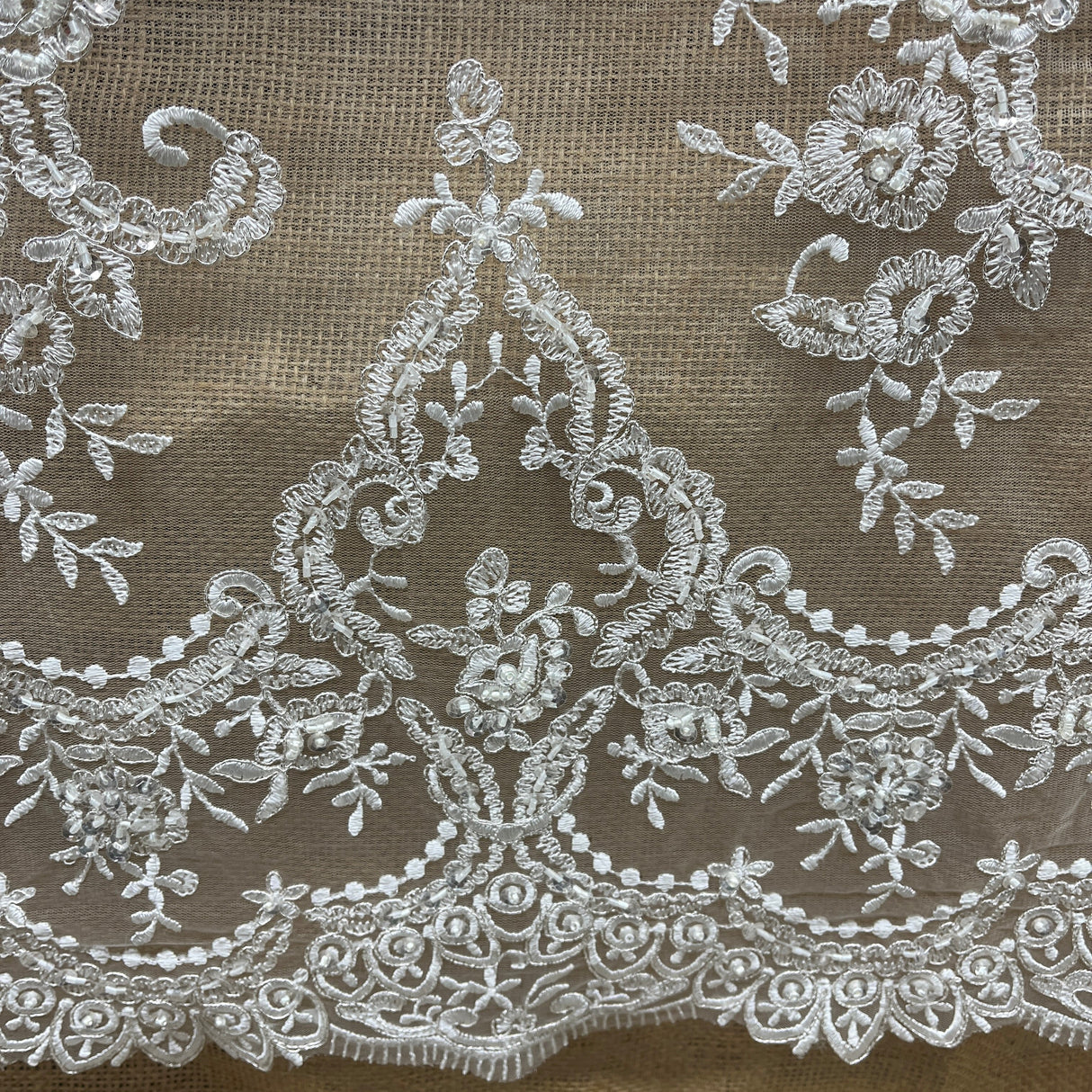 Beaded Corded Bridal Lace
