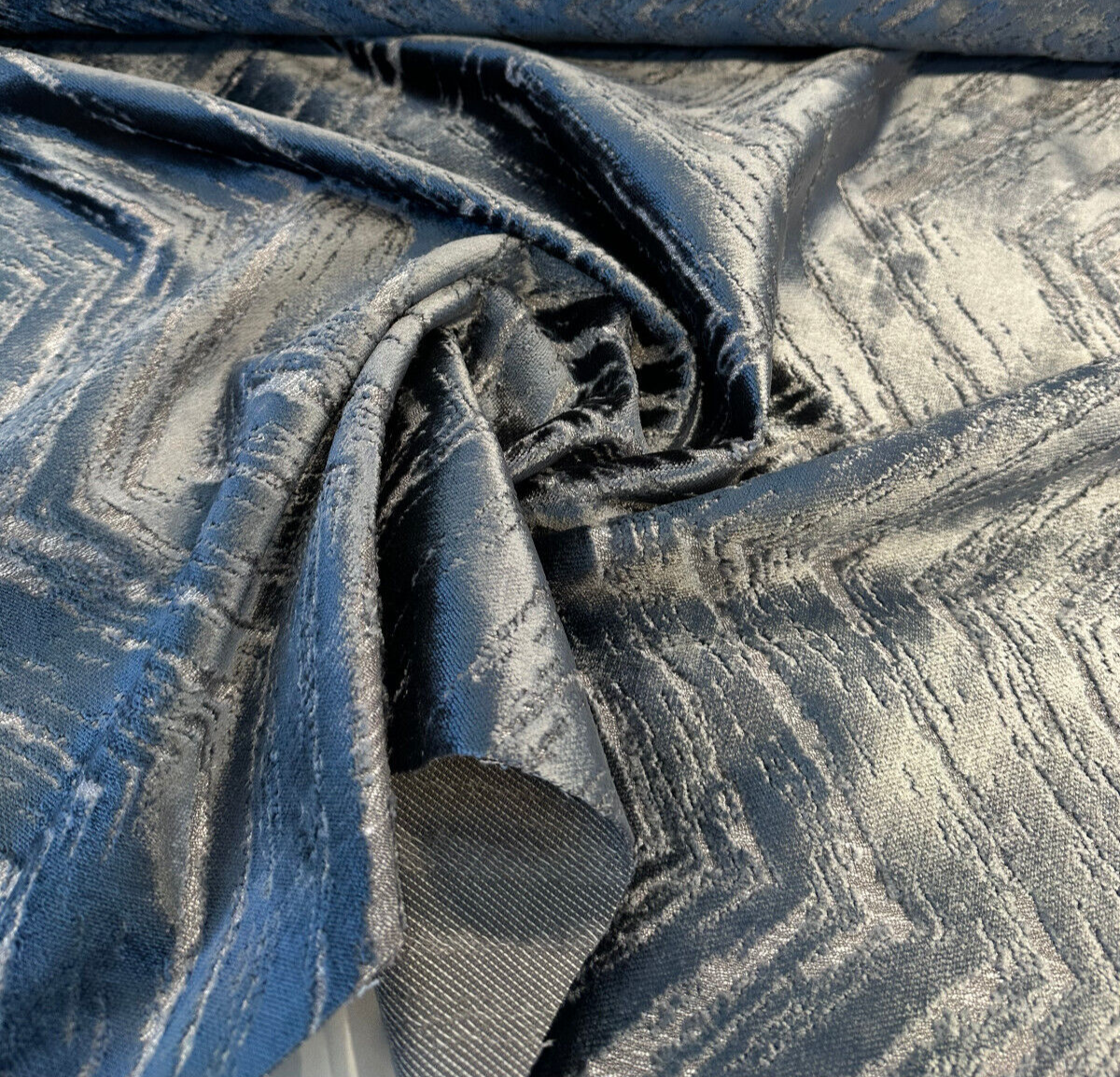 Zermatt Velvet Slate Upholstery Dv Kap Fabric - Slate, Heavyweight, 13.5" Horizontal Repeat, 17" Vertical Repeat (1 Yard)