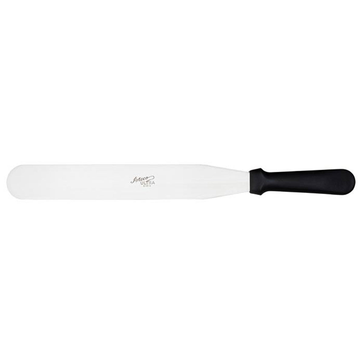 Ateco Stainless Steel Spatula Black Plastic Handle, Blade size 1-3/4" x 12"