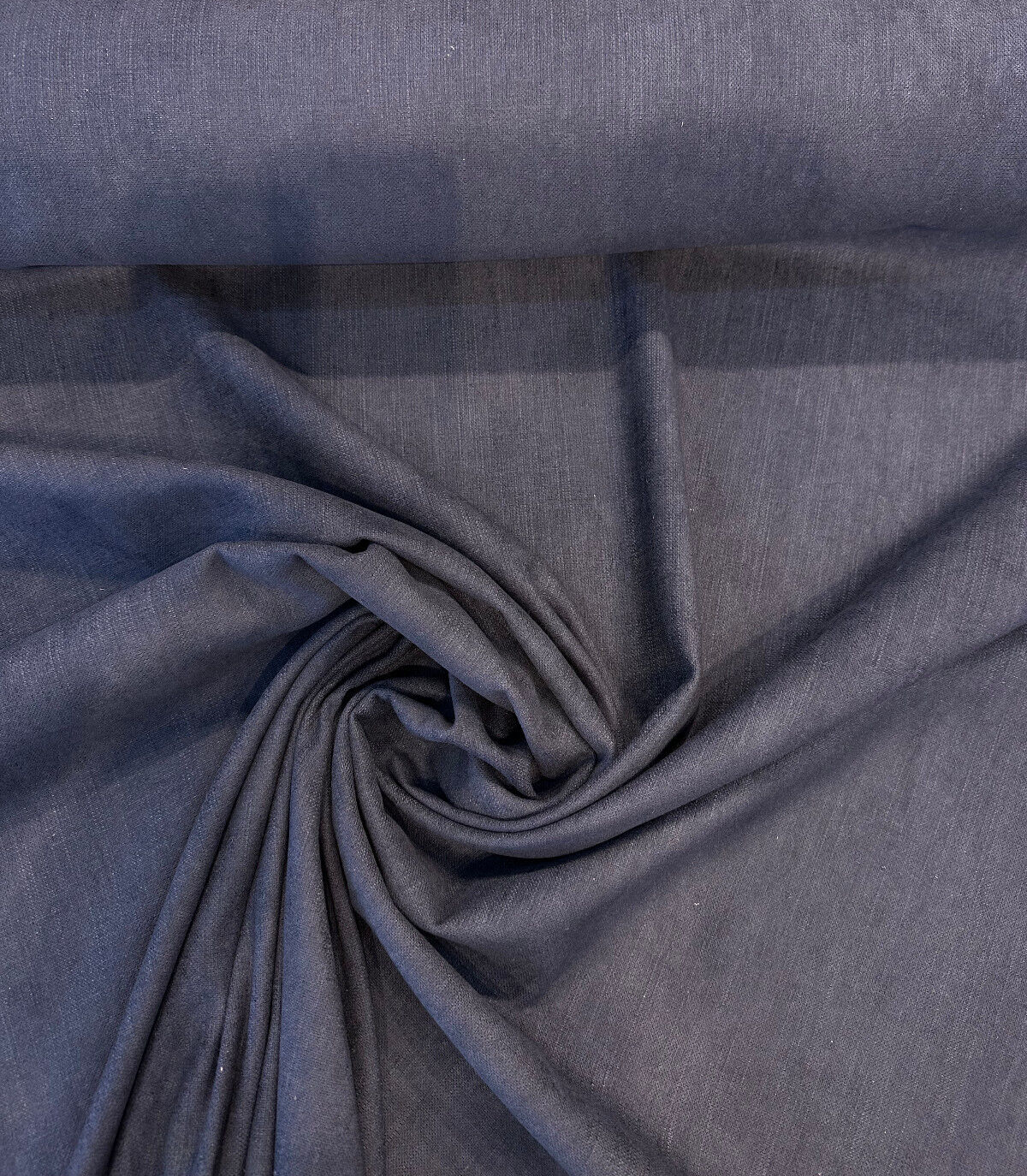 Sawyer Blue Midnight Italian Vagatex Upholstery Drapery Fabric - Midnight Blue, Linen Look, 54" Width (1 Yard)