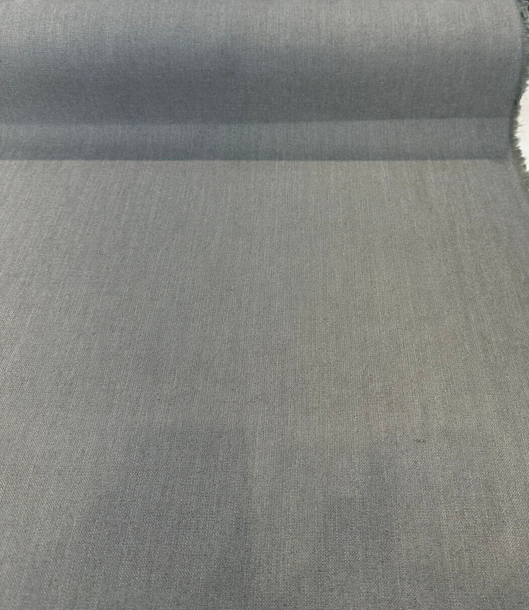Sawyer Italian Vagatex Upholstery Drapery Fabric - Gray Elephant, Linen Look, 1 Yard